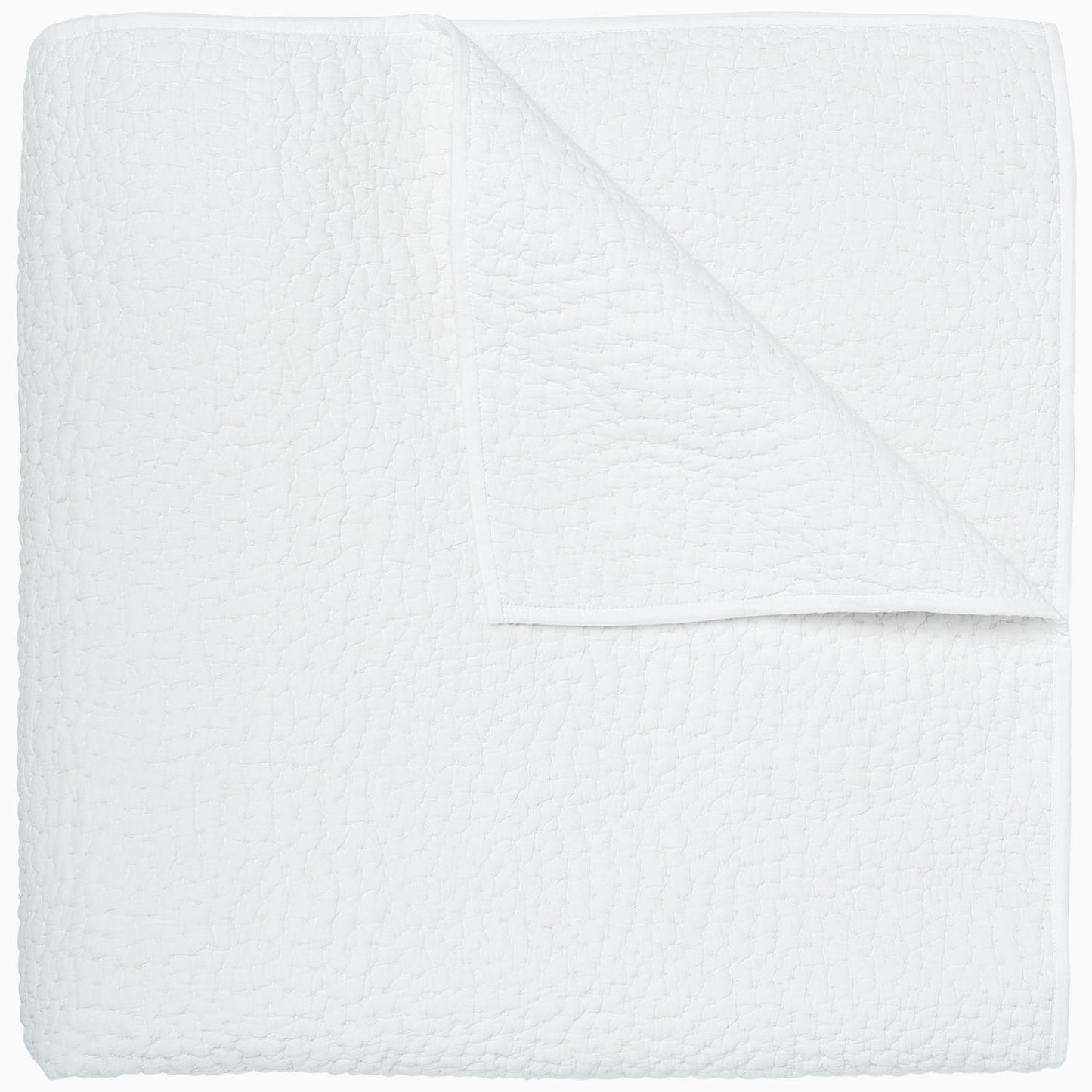Organic Hand Stitched White Quilt - Size Twin