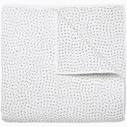 Organic Hand Stitched Gray Quilt - Size Twin