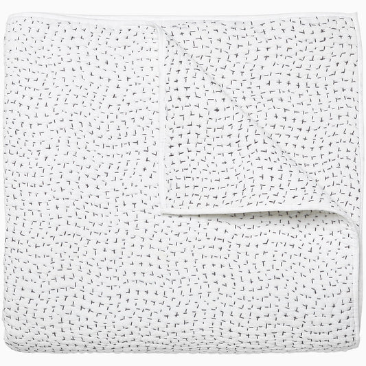 Organic Hand Stitched Gray Quilt - Size Twin