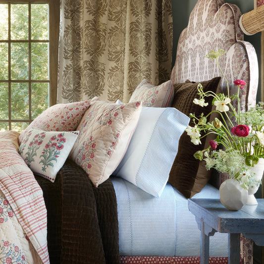 Cinde Cuff Light Indigo Organic Sheet Cases (Set of 2) - Size Standard Cases