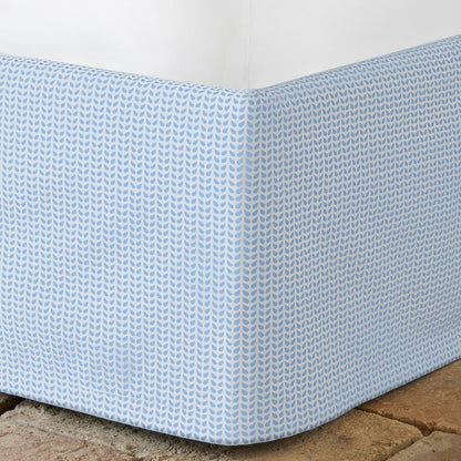 Cinde Light Indigo Organic Bed Skirt - Size Twin / Twin XL