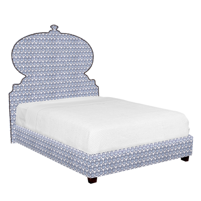 Custom Orissa Bed - Fabric Aleppo Azure Performance