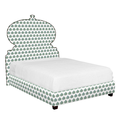 Custom Orissa Bed - Fabric Aleppo Azure Performance