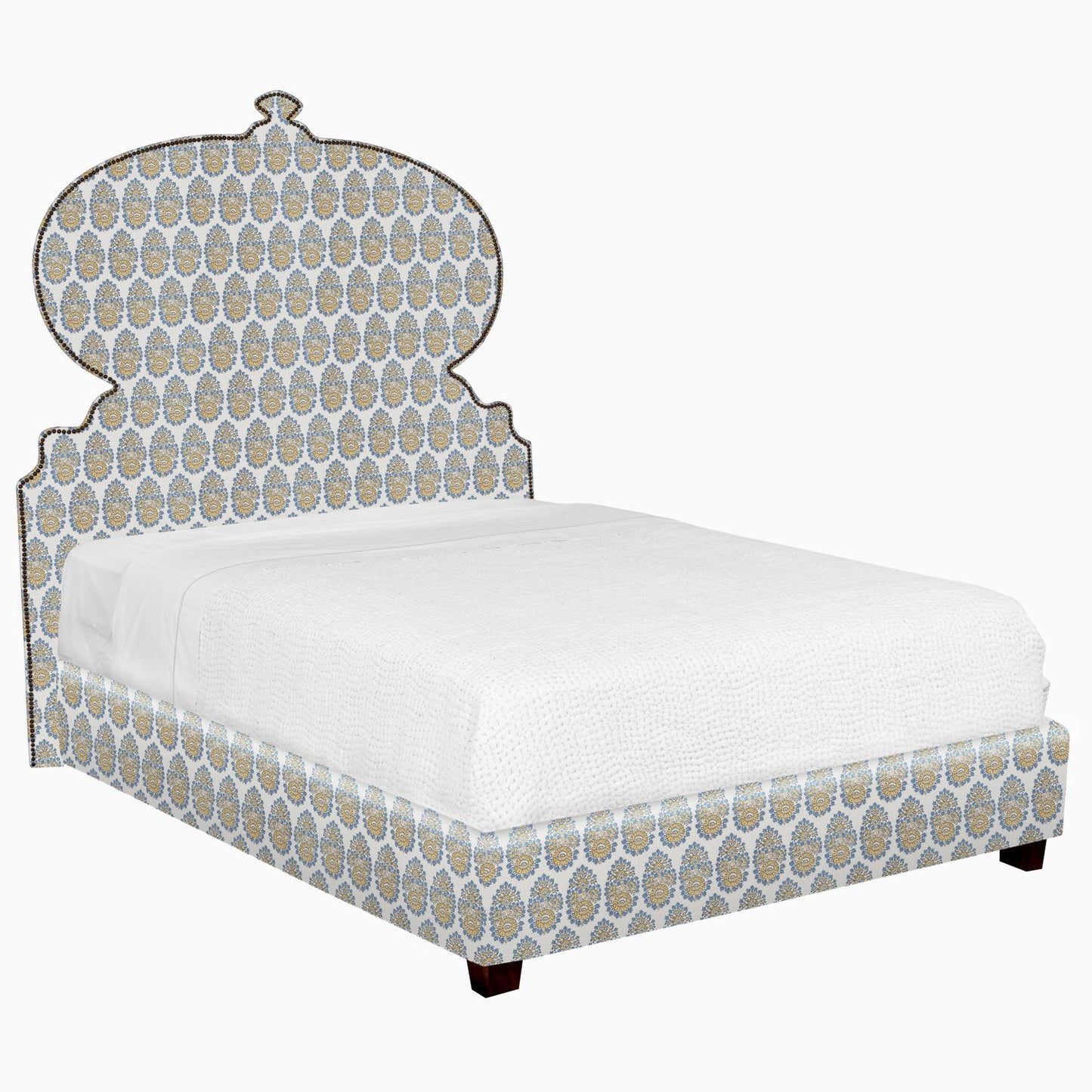 Custom Orissa Bed - Fabric Aleppo Azure Performance