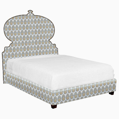 Custom Orissa Bed - Fabric Aleppo Azure Performance
