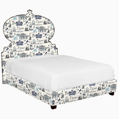 Custom Orissa Bed - Fabric Aleppo Azure Performance