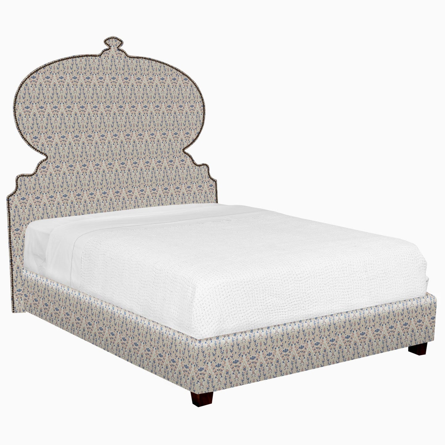 Custom Orissa Bed - Fabric Aleppo Azure Performance