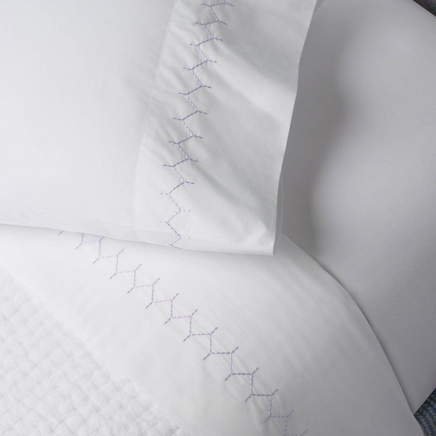Stitched Lavender Organic Sheet Set - Size Twin / Twin XL Sheet Set