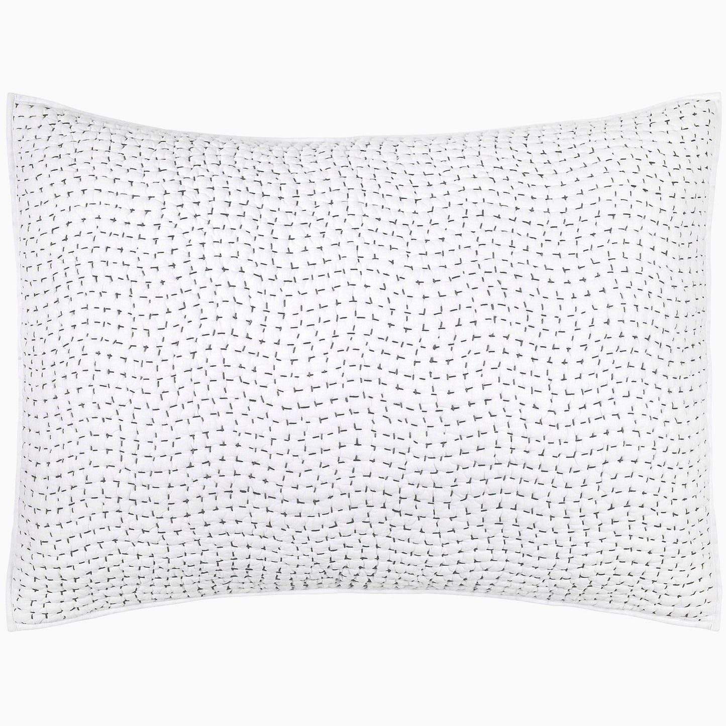 Organic Hand Stitched Gray Sham - Size Standard