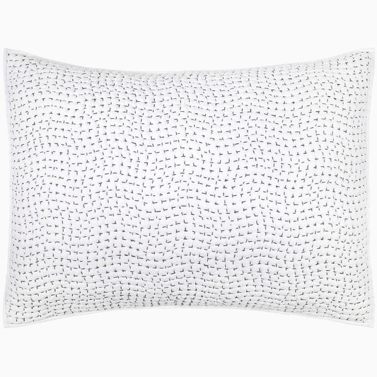 Organic Hand Stitched Gray Sham - Size Standard