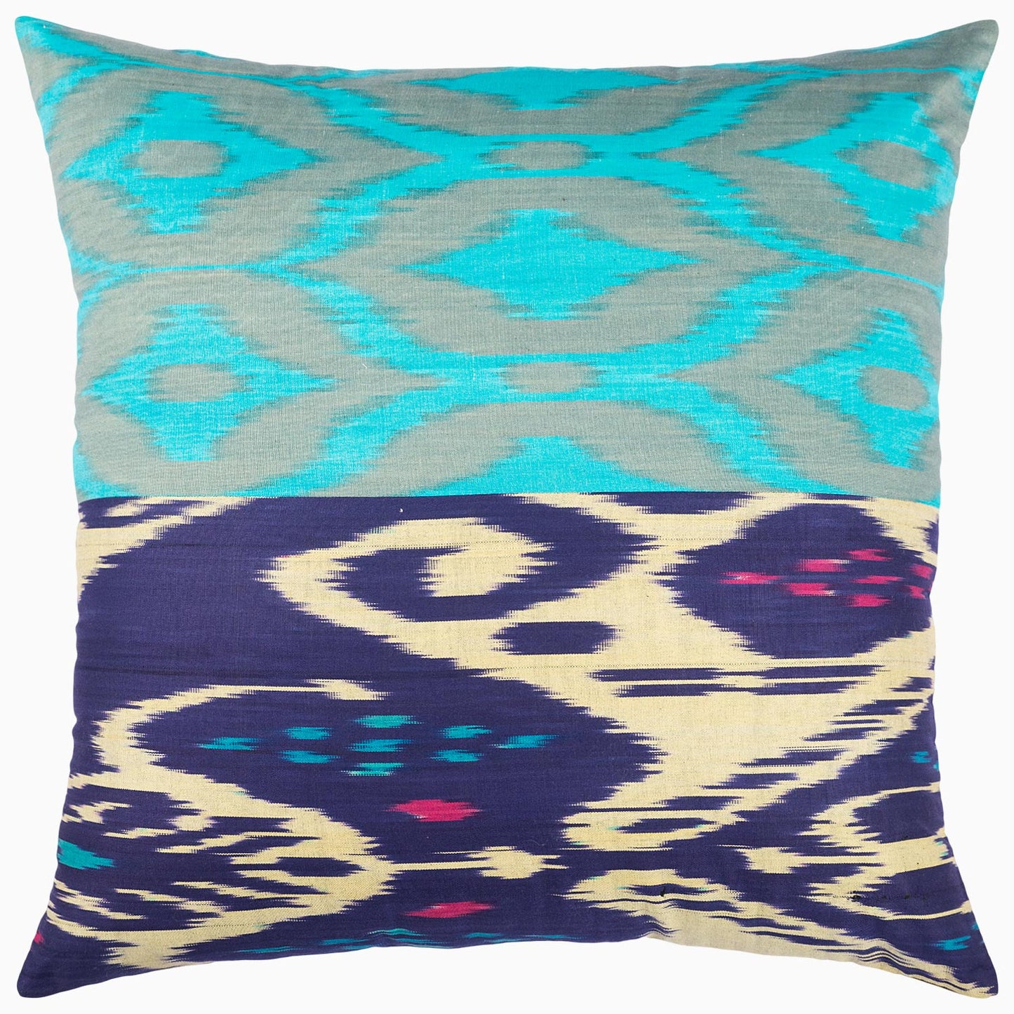Light Blue Diamond Ikat Pillow - Title Default Title