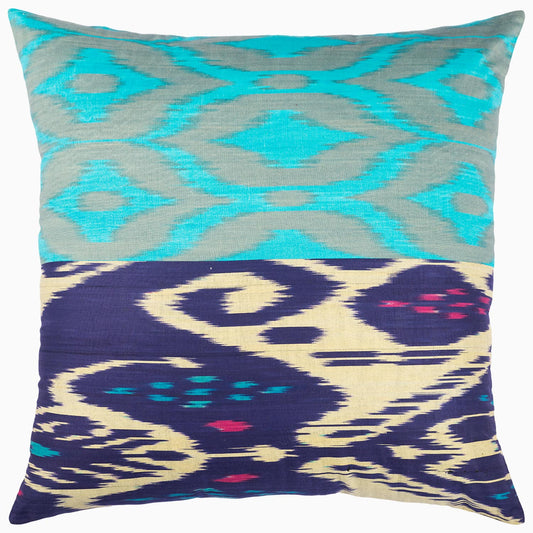 Light Blue Diamond Ikat Pillow - Title Default Title