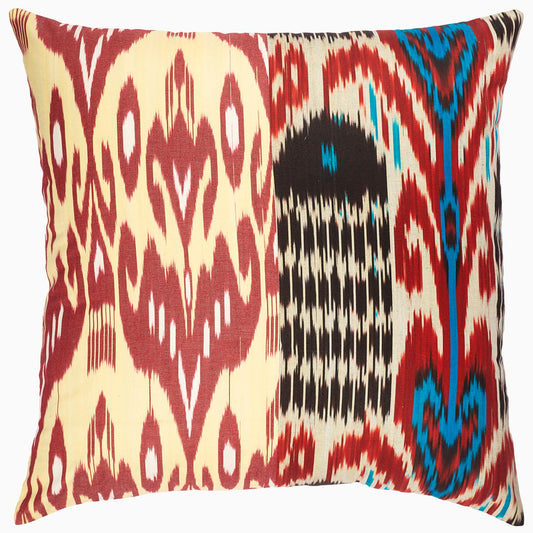 Red Dark Combo Ikat Pillow - Title Default Title