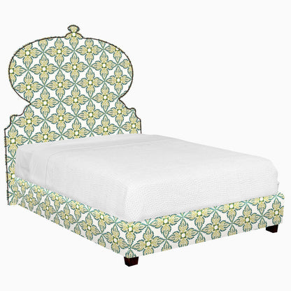 Custom Orissa Bed - Fabric Aleppo Azure Performance
