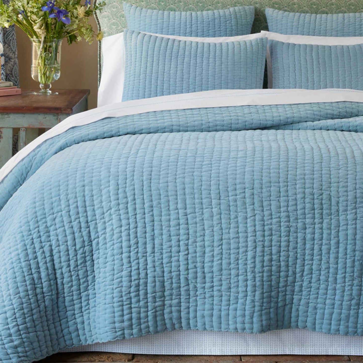 Cinde Light Indigo Organic Bed Skirt - Size Twin / Twin XL