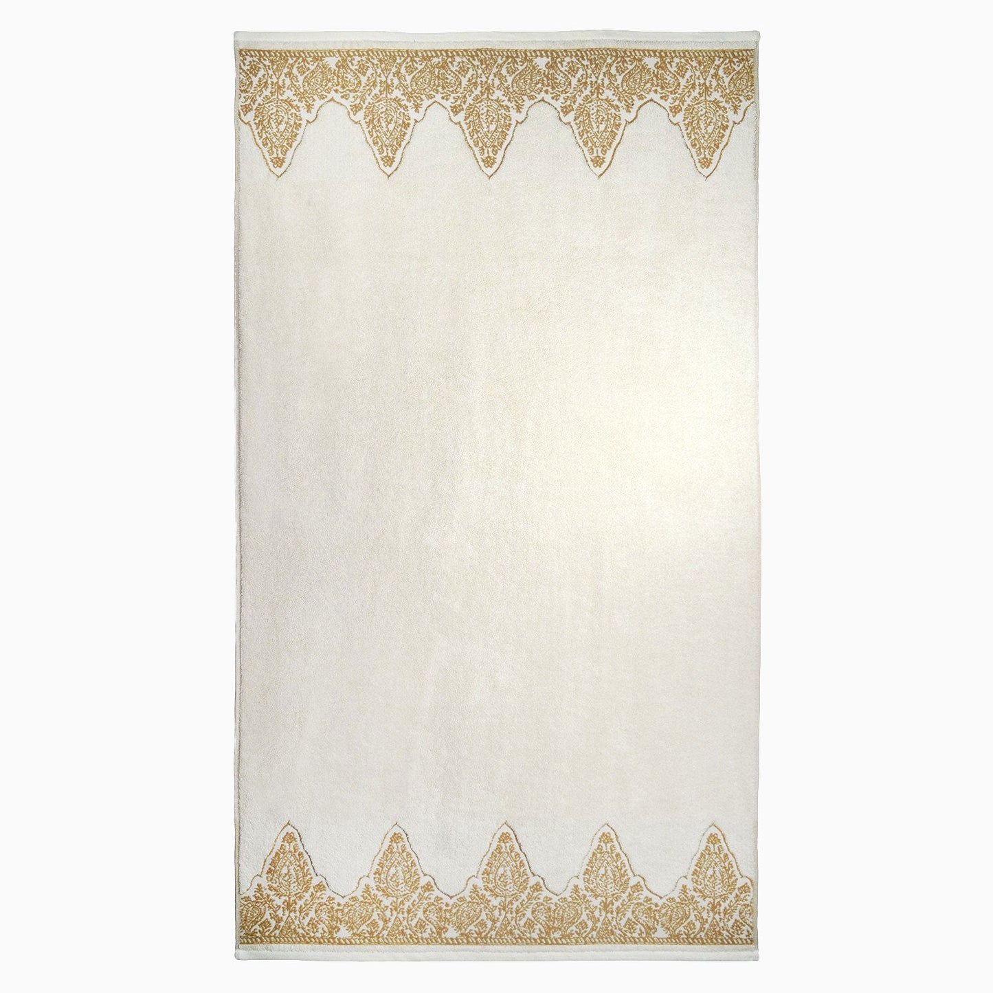 Nadir Pearl White and Gold Bath Towel - Size Bath Towel