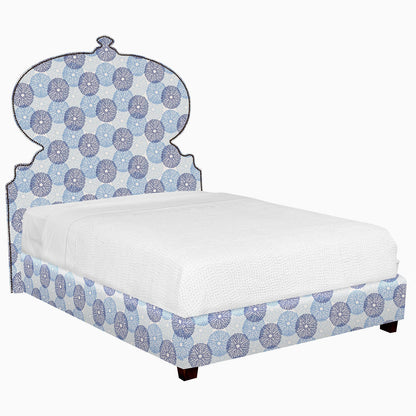 Custom Orissa Bed - Fabric Aleppo Azure Performance