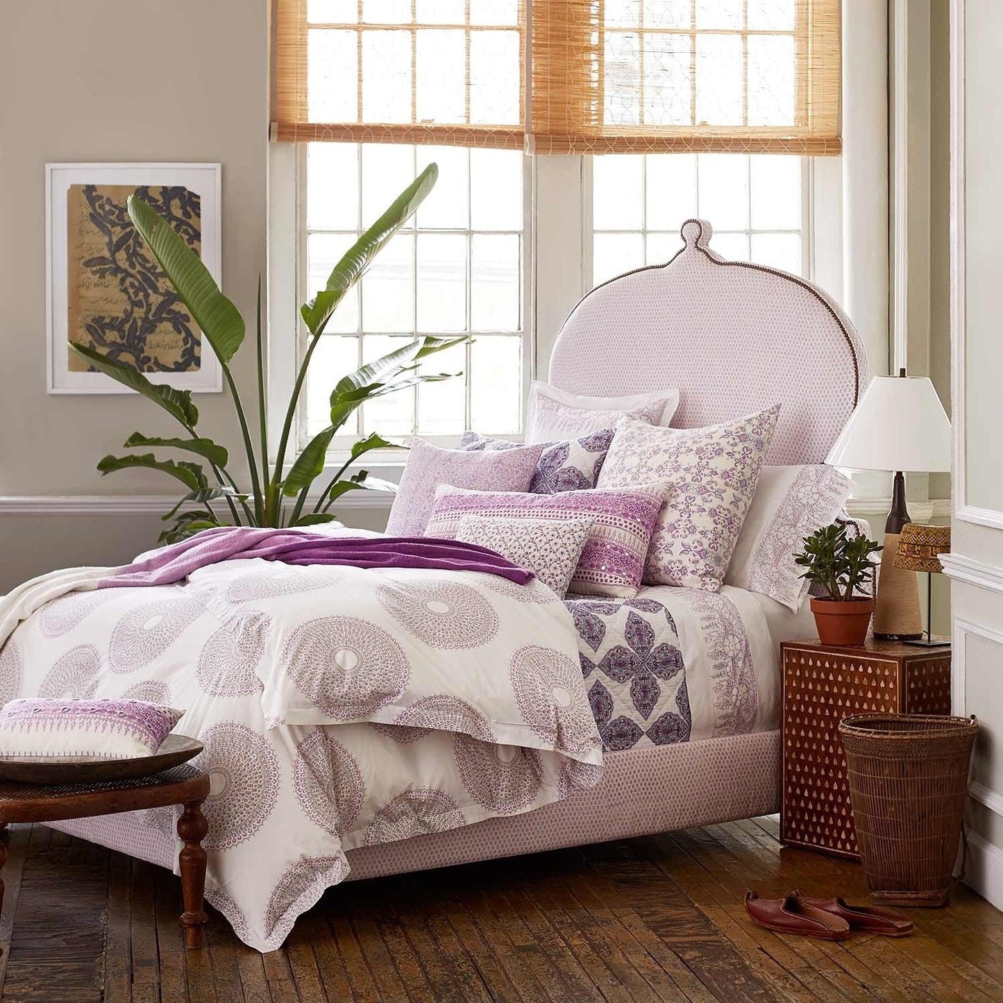 Custom Orissa Bed - Fabric Aleppo Azure Performance