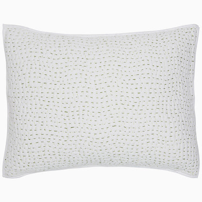Organic Hand Stitched Moss Sham - Size Standard