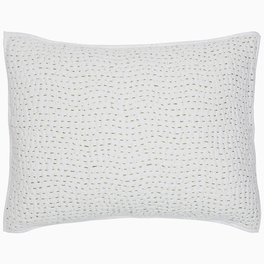 Organic Hand Stitched Moss Sham - Size Standard